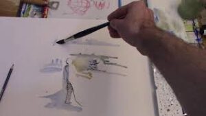 Malerei - Experimentelle Ansätze - Figur/Raum Aquarell/Brushpen lässig (Level 1-2)