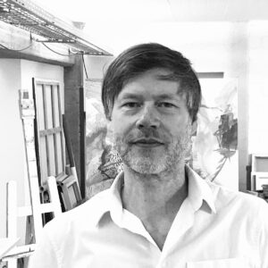 der bildender Künstler Jan Helbig im Atelier